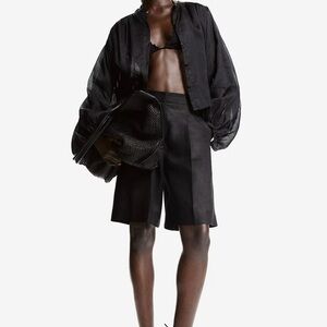 Sheer Black Button-Up Blouse